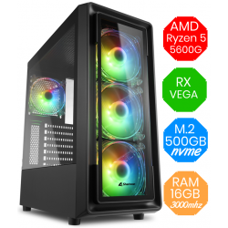 Gaming PC AMD RYZEN 5 5600G - RX VEGA - M.2 500GB - 16GB DDR4 - WIN10+Office...