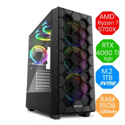 Gaming PC AMD Ryzen 7 5700X - RTX 4060 TI 8GB - M.2 1TB - Ram 16GB - WIN 11 -...