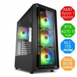 Gaming PC AMD Ryzen 7 5800X RTX 4070 TI RAM 32GB M.2 1tb Win11 RGB