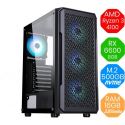Gaming PC AMD Ryzen 3 4100 RX 6500XT RAM 16GB M.2 500gb Win11 RGB