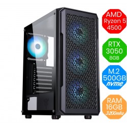 Gaming PC AMD Ryzen 5 4500 RTX 3050 RAM 16GB M.2 512gb Win11 RGB