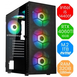 Gaming PC Intel i5 14400f - Nvidia RTX 4060 TI 16GB - M.2 1TB - 32GB - WIN 11...