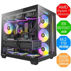 AMD Ryzen 7 9800X3D - RX 9070XT 16GB - M.2 1tb - Ram 32GB DDR5 - Liquido